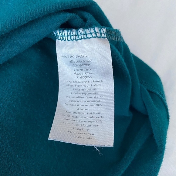 Thyme Maternity Teal Asymmetric Square Neck Short Sleeve‎ Tunic Top Size Large - Picture 5 of 9